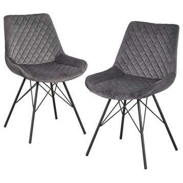 Kavitt Tufted Dining Chair, Set of 2, Gray