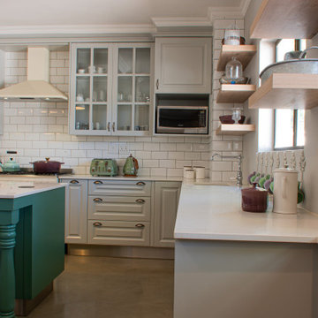Green & Grey Shaker Style Kitchen