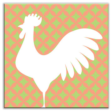 6"x6" Folksy Love Glossy Decorative Tile, Doodle-Do Pink Left