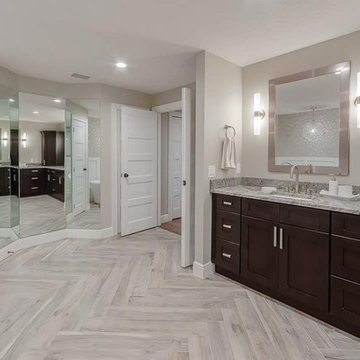 Shaker white and espresso cabinets - Woodlynne Investment Home