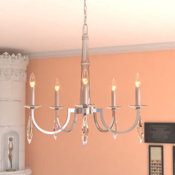 Hoyne 5 Light Chandelier Polished Nickel