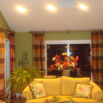 Sunroom | Butterfly Pleat Silk Draperies