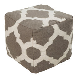 Taupe Moroccan Tile Pouf - Floor Pillows And Poufs