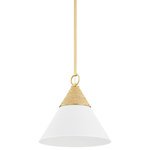 Mitzi Lighting - Mitzi Lighting H709701S-AGB/TWH Mica 1 Light Pendant in Aged Brass - Shade/Diffuser Color : Aged Brass