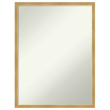 Svelte Polished Gold Non-Beveled Wood Bathroom Wall Mirror - 19.5 x 25.5 in.