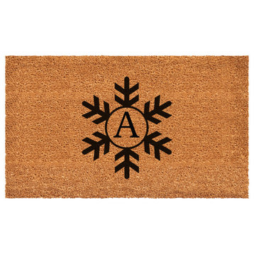 Calloway Mills Snowflake Monogram Doormat, 17"x29", Letter A