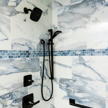 "Crash Blue" marble look bathroom