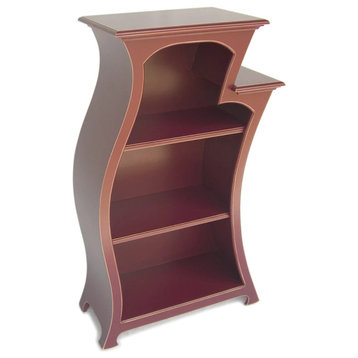 Bookcase No. 2 - Curved, Stepped Bookcase, Burnt Violet
