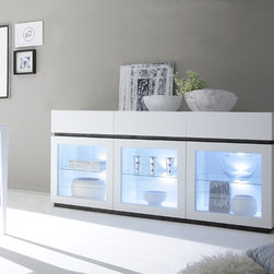 Rex Glass Buffet by LC Mobili, 3 Doors & 3 Drawers - $1,924.00 - Buffets And Sideboards