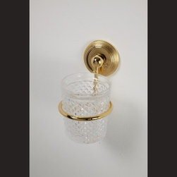 Cristal et Bronze 1775 Cisele Wall Mounted Glass Holder with Lead Crystal "D" Tu - Products