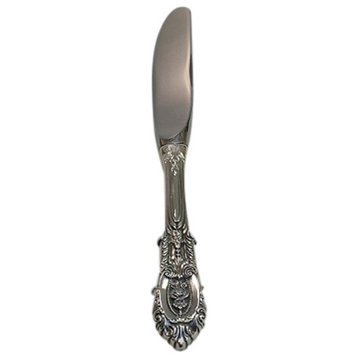 Wallace Sterling Silver Rose Point Butter Spreader, Hollow Handle