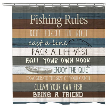Fishing Rules Shower Curtain