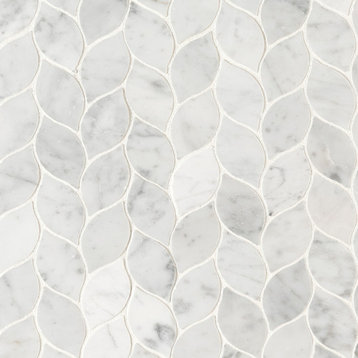 MSI SMOT-BLAH 12" x 14" Specialty Dot-Mounted Mosaic Wall Tile - - Carrara