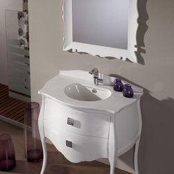 Fresca Platinum Paris Glossy White 35" Bathroom Vanity - Bathroom Vanities And Sink Consoles