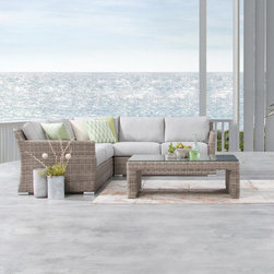 SAVANNAH Outdoor Wicker Corner Lounge - Outdoor Lounge Sets
