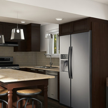 Masculine Modern Den & Kitchen Remodel