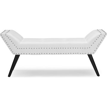 Tamblin and White Faux Leather Upholstered Large Seating Bench