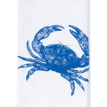 Kay Dee Blue Crab Printed Flour Sack 27 Inch Kitchen Dish Towel