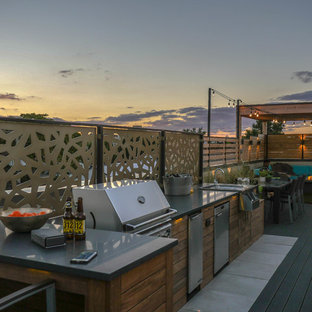 Mittelgroßer Eklektischer Dachgarten in Chicago