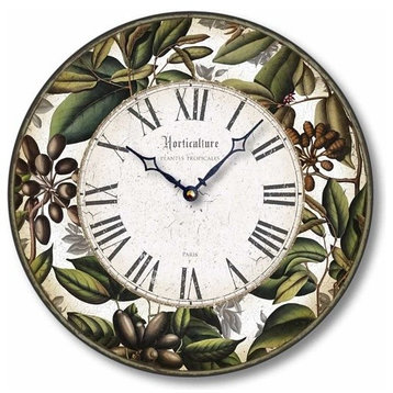Vintage-Style 12 Inch French Horitculture Wall Clock