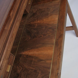 Roll-top Writing Desk book-matched walnut burl - Products