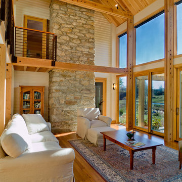 Glass Room on a Log House