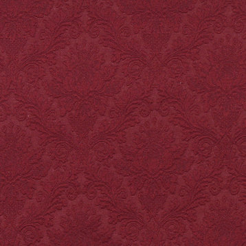 Red Elegant Floral Woven Matelasse Upholstery Grade Fabric By The Yard