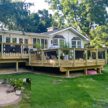 Wood Deck and Patio Combination in Winfield, IL