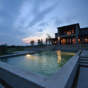 Aledo Contemporary Pool with Terraces