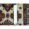 Ivory Hand Knotted, Afghan Super Kazak  Wool Runner Oriental Rug, 2'6" x 12'7"
