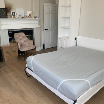 Shaker Queen Vertical Murphy Wall Bed and Side Pier Cabinets
