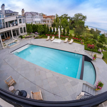 Wilmette, IL Rectilinear Swimming Pool with Separate Hot Tub