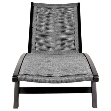 Chateau Outdoor Patio Adjustable Chaise Lounge Chair in Eucalyptus Wood and...
