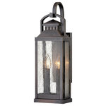 HInkley - Hinkley Revere Large Wall Mount Lantern, Blackened Brass - Revere is a traditional coach lantern in solid brass with clear seedy glass panels. The glass, faux candle sleeves and classic candelabra bulbing complete the authentic appearance.