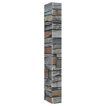 Faux Stone Wall Panel - ALPINE, Mountain Sky, 48" Exterior Corner