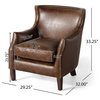 Tiller Top Grain Vintage Design Brown Leather Club Chair