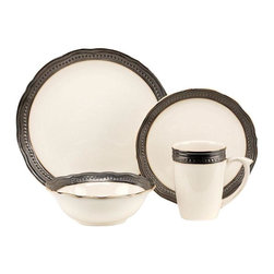 Jenna Collection 16-Piece Dinnerware Set in Cream - Dinnerware Sets