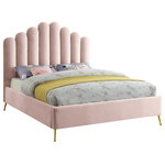 Meridian Furniture - Lily Velvet Bed, Pink, Queen - Elegant and eye-catching, the stunning pink velvet Lily Queen Bed from Meridian Furniture is the perfect addition to any space.