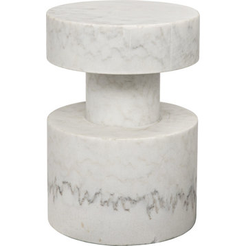 Mamud Side Table - White Stone