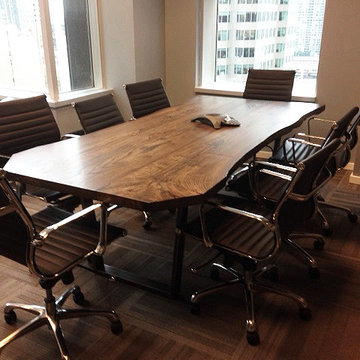Salvaged Live Edge Stained Elm Table