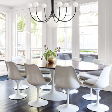 Coco 7-Light Chandelier - Polished Nickel & Black Finish - Opal Glass Shade