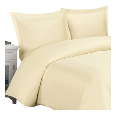 100% Cotton Wrinkle-Resistant Duvet Cover Set, Ivory, Twin/Twin Xl