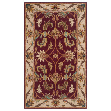 Safavieh Heritage Collection HG628 Rug, Red/Ivory, 3' X 5'
