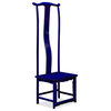 Distressed Navy Blue Elmwood Chinese Ming Tall Chair