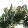 Leigh 30" Eucalyptus and Pine Artificial Silk Wreath With Baby's Breath