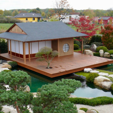 Japanisches Teehaus Vogelpersptive