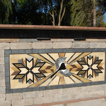 Tile and stone outdoor art
