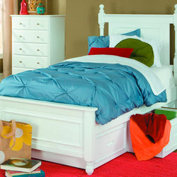 MORELLE COTTAGE KIDS WHITE WOOD TWIN CAPTAIN BED 3 STORAGE DRAWERS - Kids Beds