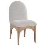 Meridian Furniture - Waldorf Chenille Upholstered Dining Chair, Black, Chenille, Natural Finish, Grey, Side Chair, Chenille Fabric, Natural Finish - The Waldorf Chenille Fabric Dining Side Chair exudes elegance and comfort. Crafted with solid ash wood, this dining chair boasts a sturdy and durable construction. The natural finished legs provide a warm and welcoming touch to the overall design. The plush grey chenille fabric on the seat and backrest of the chair offers a soft and cozy seating experience, making it an ideal choice for long dinner conversations with family and friends.