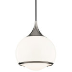 Hudson Valley Lighting - Reese 1-Light Medium Pendant, Polished Nickel - With a shade encompassing another shade within it, Reese spins a glossy beauty. The metal rim on the outer shade and the peeking-out inner shade are a couple details contributing to its elegance.